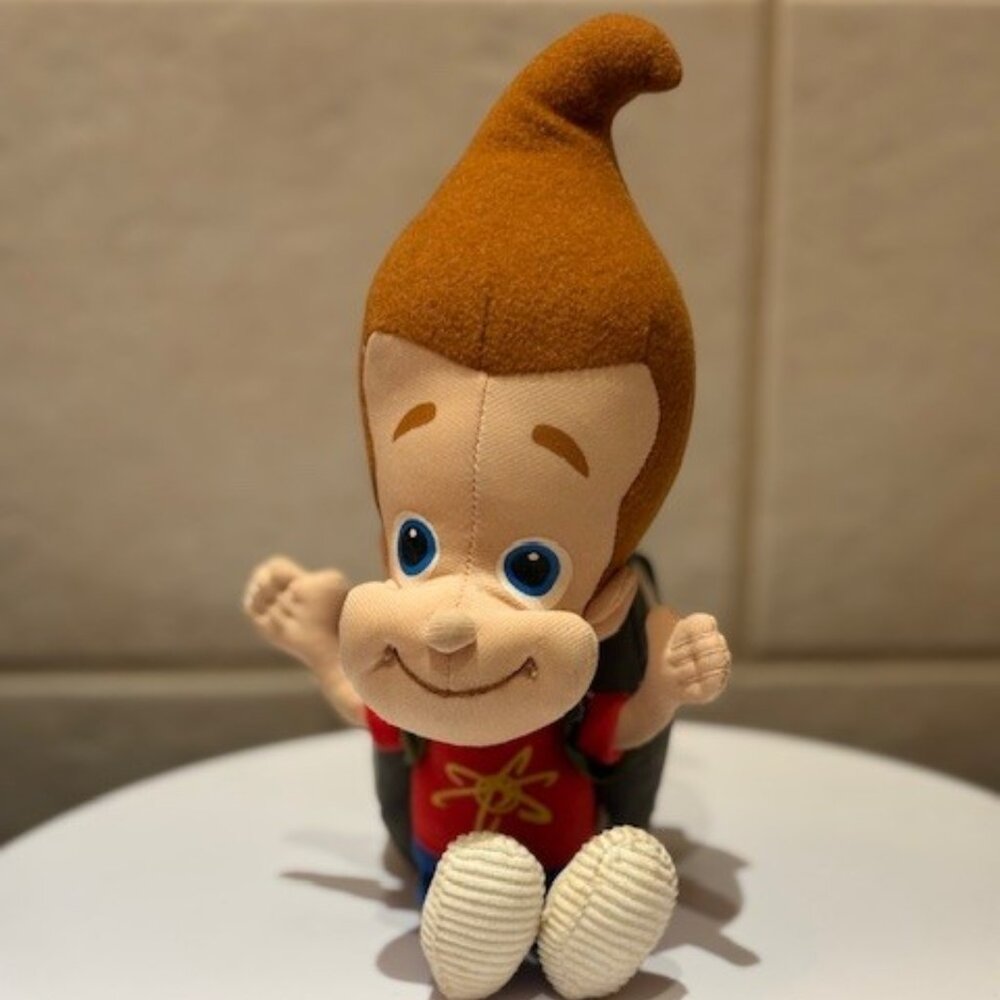 Jimmy Neutron Plush Toy With Backpack Book Kids TV Show 2003-  no tag 9"
